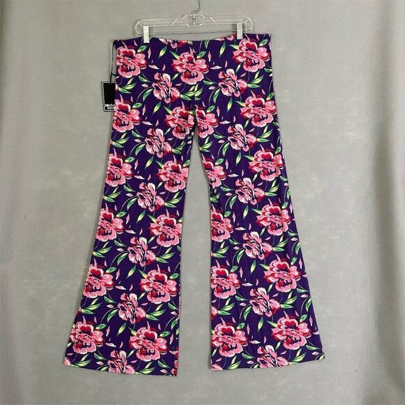 Michael Lauren Pants Women Sz XS Bell Bottom Draw String Lightweight Floral Fun - Picture 2 of 14